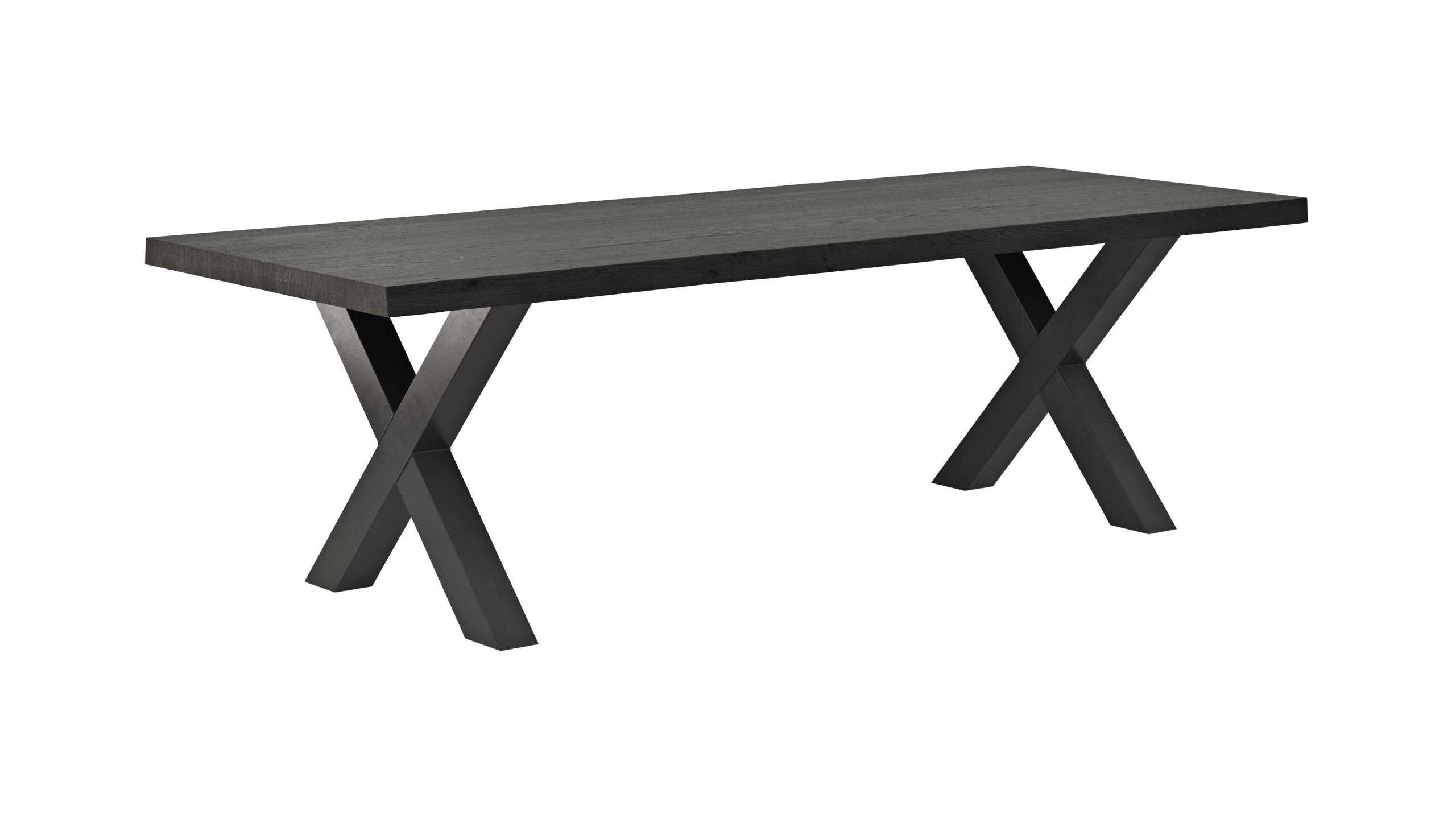 Esstisch Clifton - LB ca. 260x100 cm, Zerreiche massiv, Smoke