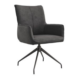 Alternative view of Armlehnstuhl Calyra - drehbar, Stoff, Anthrazit