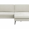 Ecksofa Houston - 1,75-Sitzer mit Longchair groß rechts, inkl. Sitztiefenverstellung und Armlehne klappbar, Stoff, Natur