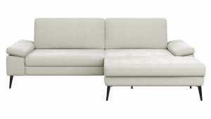 Ecksofa Houston - 1,75-Sitzer mit Longchair groß rechts, inkl. Sitztiefenverstellung und Armlehne klappbar, Stoff, Natur