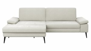 Ecksofa Houston - Longchair groß links mit 1,75-Sitzer, inkl. Sitztiefenverstellung und Armlehne klappbar, Stoff, Natur