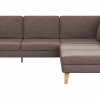 Ecksofa Houston - 2,5-Sitzer, Eckelement und 1-Sitzer mit Abschlussteil rechts,  inkl. Sitztiefenverstellung und Armlehne klappbar, Leder, Dunkelbraun