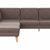 Ecksofa Houston - 1-Sitzer mit Abschlussteil links, Eckelement und 2,5-Sitzer rechts, inkl. Sitztiefenverstellung und Armlehne klappbar, Leder, Dunkelbraun