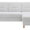 Ecksofa Vayra - 2,5-Sitzer mit Longchair rechts, Stoff, Offwhite