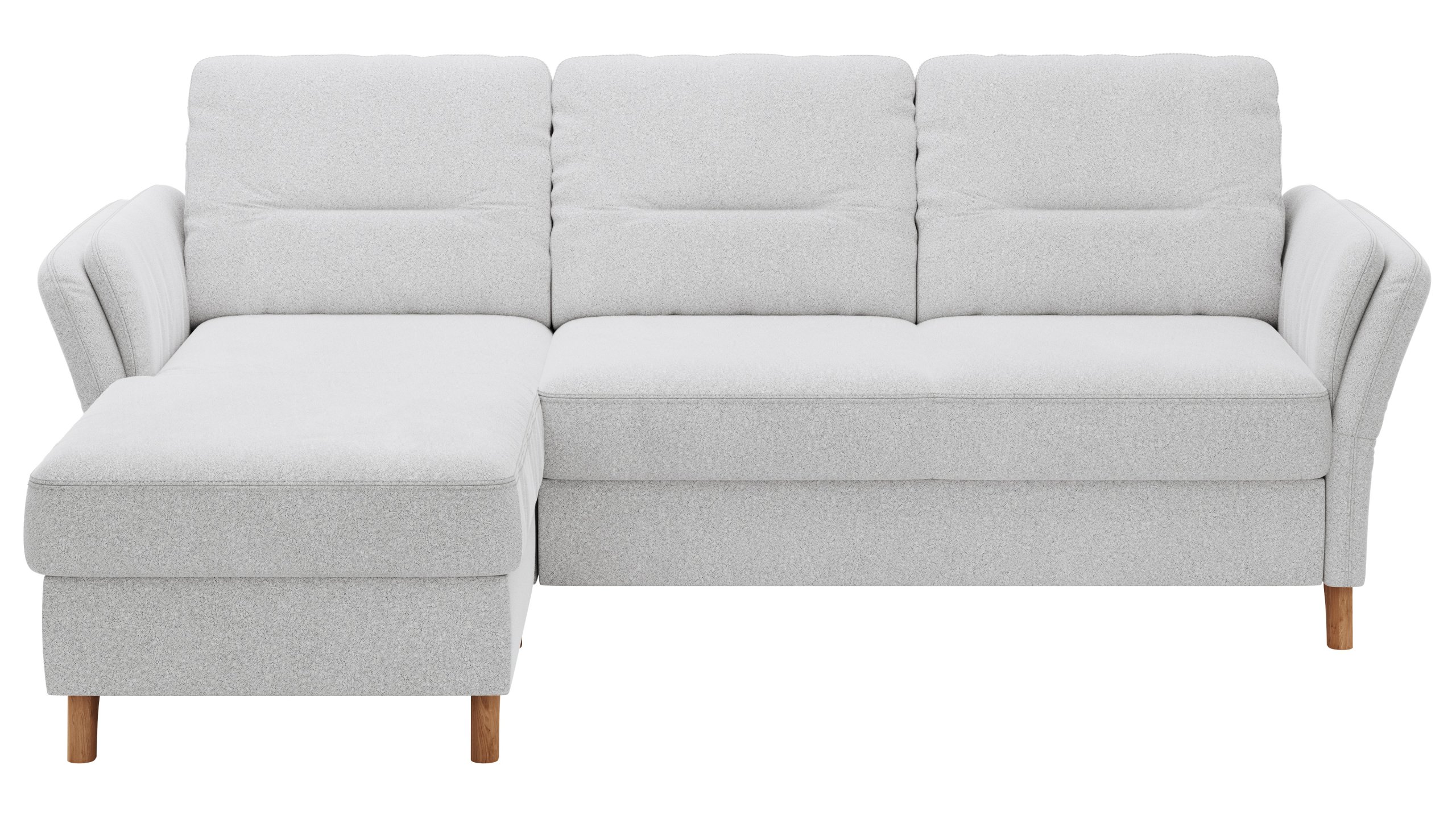 Ecksofa Vayra - Longchair links mit 2,5-Sitzer rechts, Stoff, Offwhite