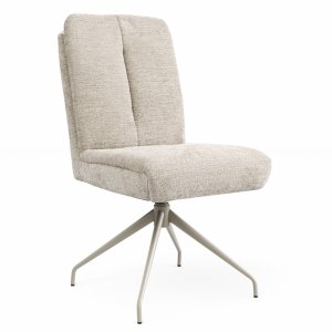 Stuhl Evania - Dreh und Relax-Funktion, hoher Rücken, Stoff, Ecru