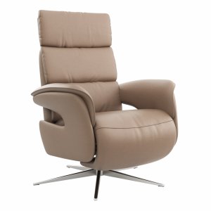 Relaxsessel Amila - Größe M, inkl. Relaxfunktion und Kopfteilverstellung, Leder, Rauchbraun