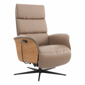 Relaxsessel Amila - Größe L, inkl. 4-motorischer Relaxfunktion und Aufstehhilfe, Leder, Rauchbraun