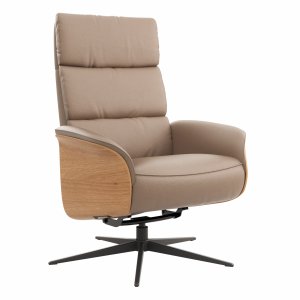 Relaxsessel Amila - Größe M, inkl. Relaxfunktion und Kopfteilverstellung, Leder, Rauchbraun