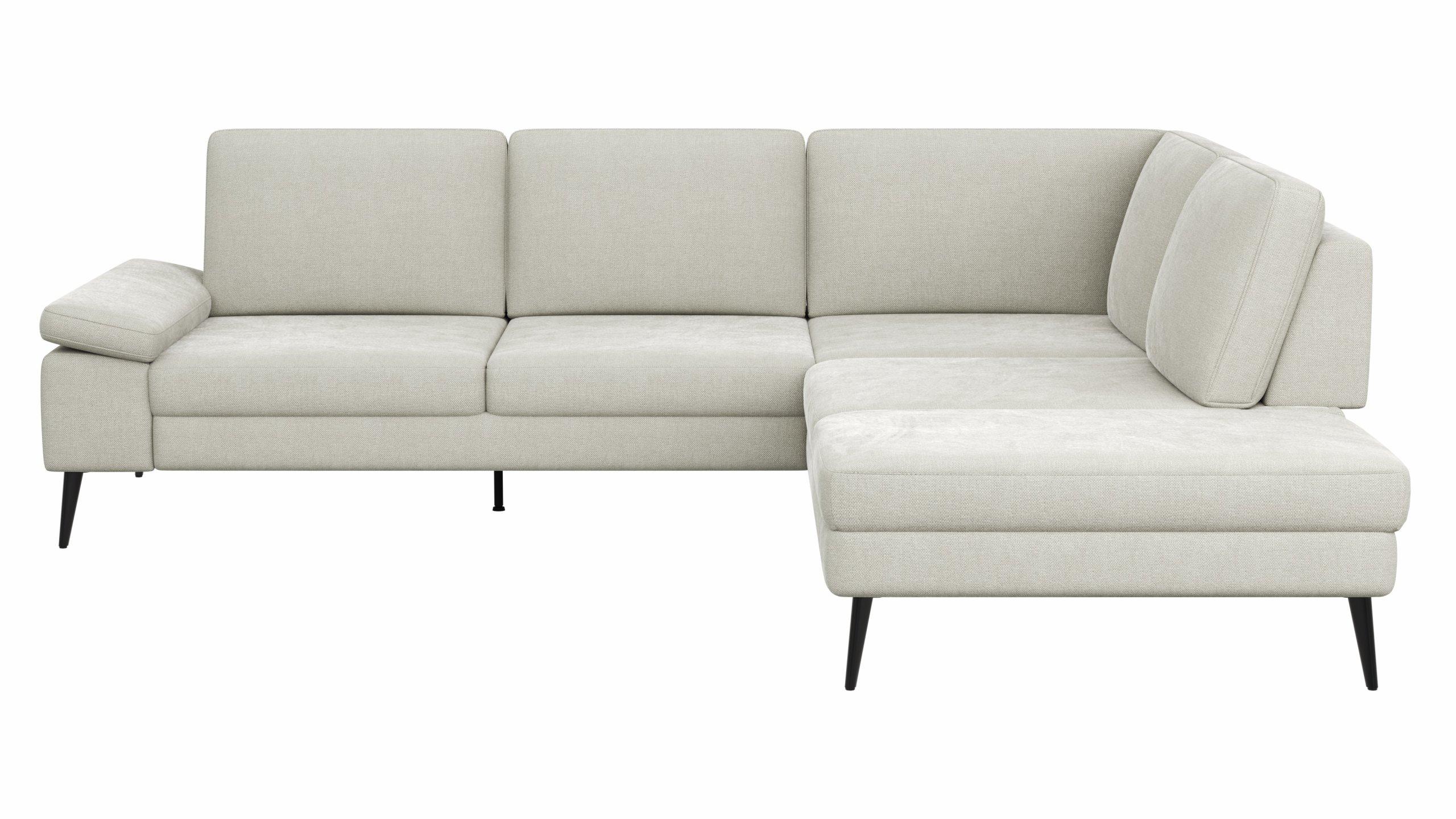 Ecksofa Houston - 2,5-Sitzer, Eckelement und 1-Sitzer mit Abschlussteil rechts, inkl. Sitztiefenverstellung und Armlehne klappbar, Stoff, Natur – Bild 2