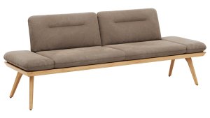 Alternative view of Bank Kamari - Breite ca. 228cm, Seitenteile verstellbar, Stoff, Schlamm