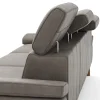 Ecksofa Hudson - 2,5-Sitzer mit Longchair rechts inkl. Kopfteil verstellbar, Stoff, Steingrau – Bild 4