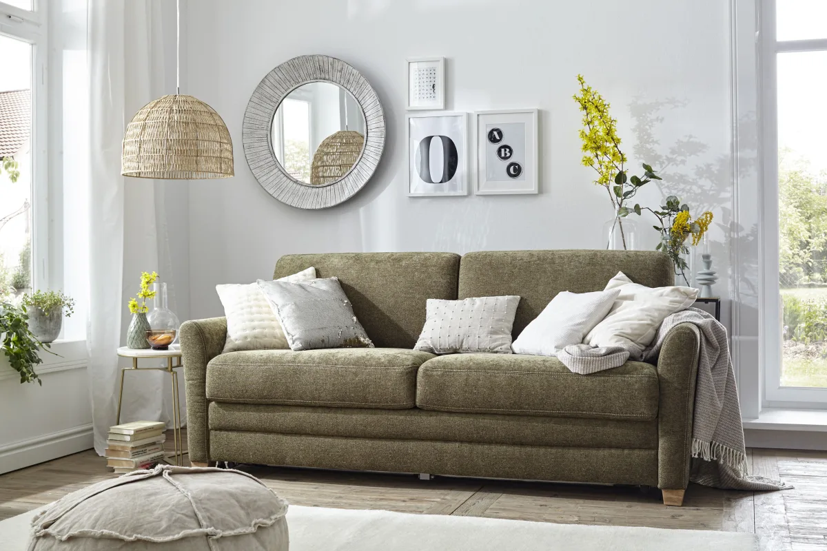 Sofa Lakeville 1 - 2-Sitzer inkl. Schlaffunktion, Stoff, Grün – Bild 5