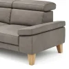 Ecksofa Hudson - Longchair links mit 2,5-Sitzer, inkl. Kopfteil verstellbar, Stoff, Steingrau – Bild 3