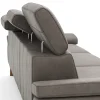 Ecksofa Hudson - Longchair links mit 2,5-Sitzer, inkl. Kopfteil verstellbar, Stoff, Steingrau – Bild 4