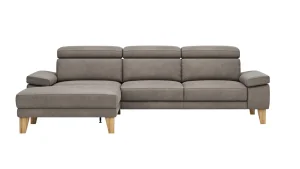 Alternative view of Ecksofa Hudson - Longchair links mit 2,5-Sitzer, inkl. Kopfteil verstellbar, Stoff, Steingrau