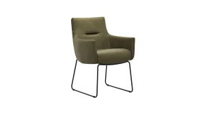 Alternative view of Armlehnstuhl Calgary - Leder, Olive