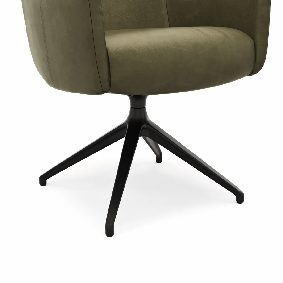 Armlehnstuhl Calgary - drehbar, Leder, Olive – Bild 4