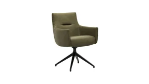 Alternative view of Armlehnstuhl Calgary - drehbar, Leder, Olive