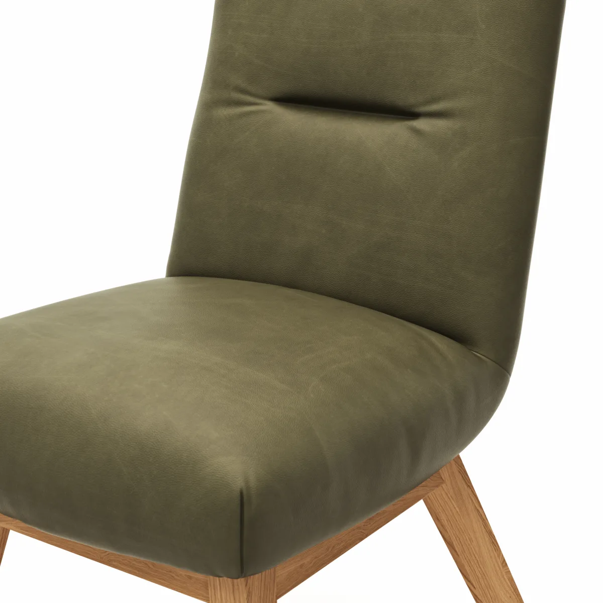 Stuhl Calgary - Leder, Olive – Bild 4