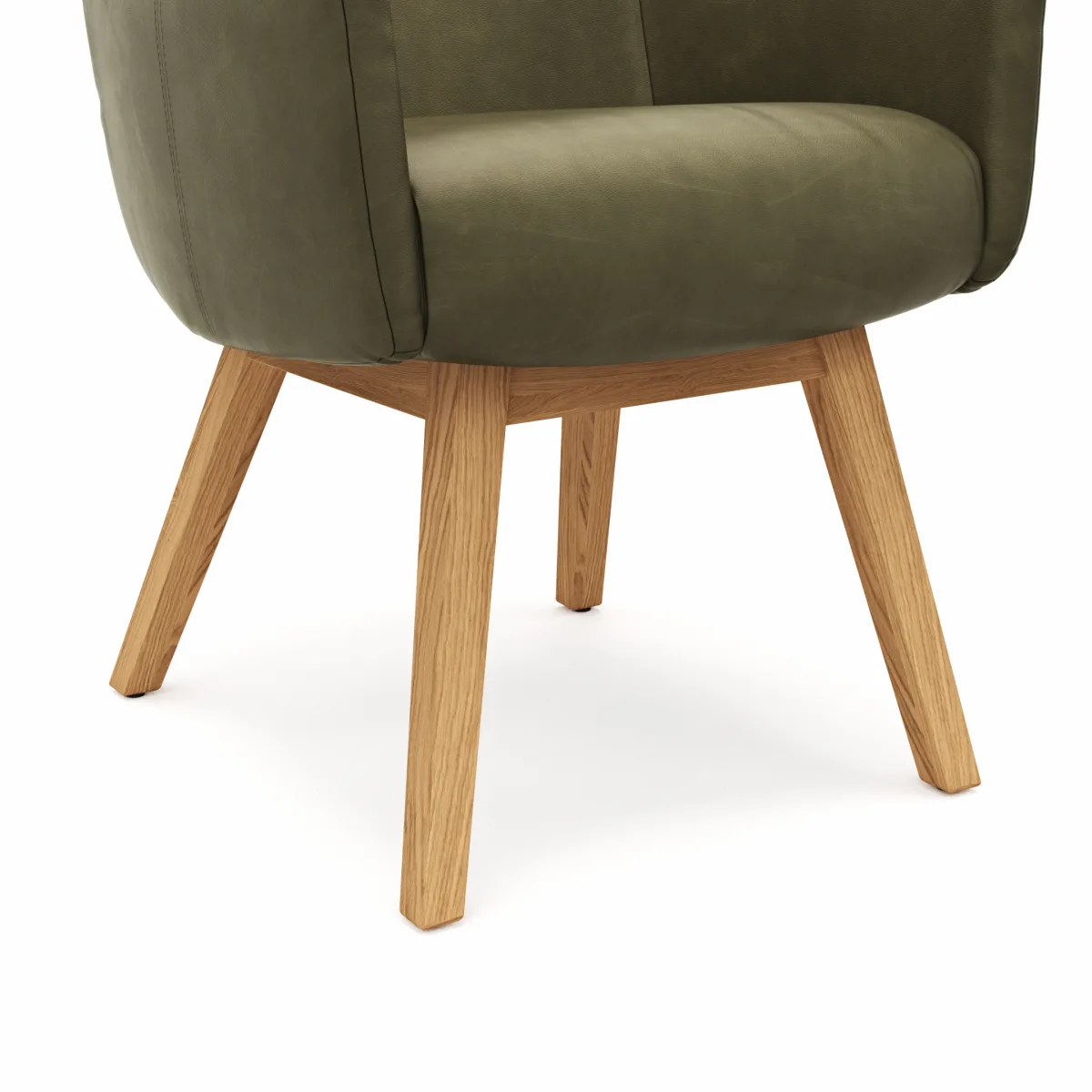 Armlehnstuhl Calgary - Leder, Olive – Bild 4
