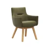 Armlehnstuhl Calgary - Leder, Olive – Bild 2