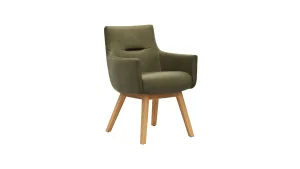 Alternative view of Armlehnstuhl Calgary - Leder, Olive