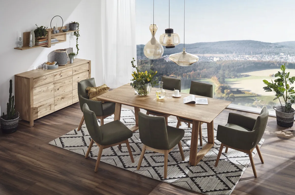 Armlehnstuhl Calgary - Leder, Olive – Bild 5