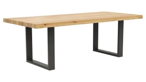 Alternative view of Esstisch Clifton - LB ca. 220x100 cm, Wildeiche massiv, Schwarz verfüllt