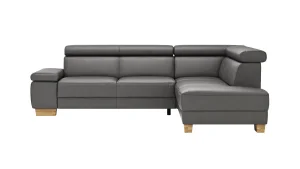 Alternative view of Ecksofa Philadelphia - 2,5-Sitzer mit Ecke rechts inkl. Kopfteil verstellbar, Leder, Anthrazit