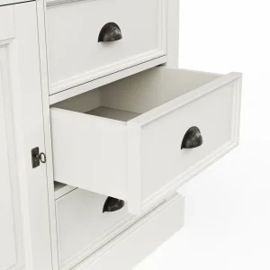 Alternative view of Highboard Louisiana - teilmassiv, Weiß