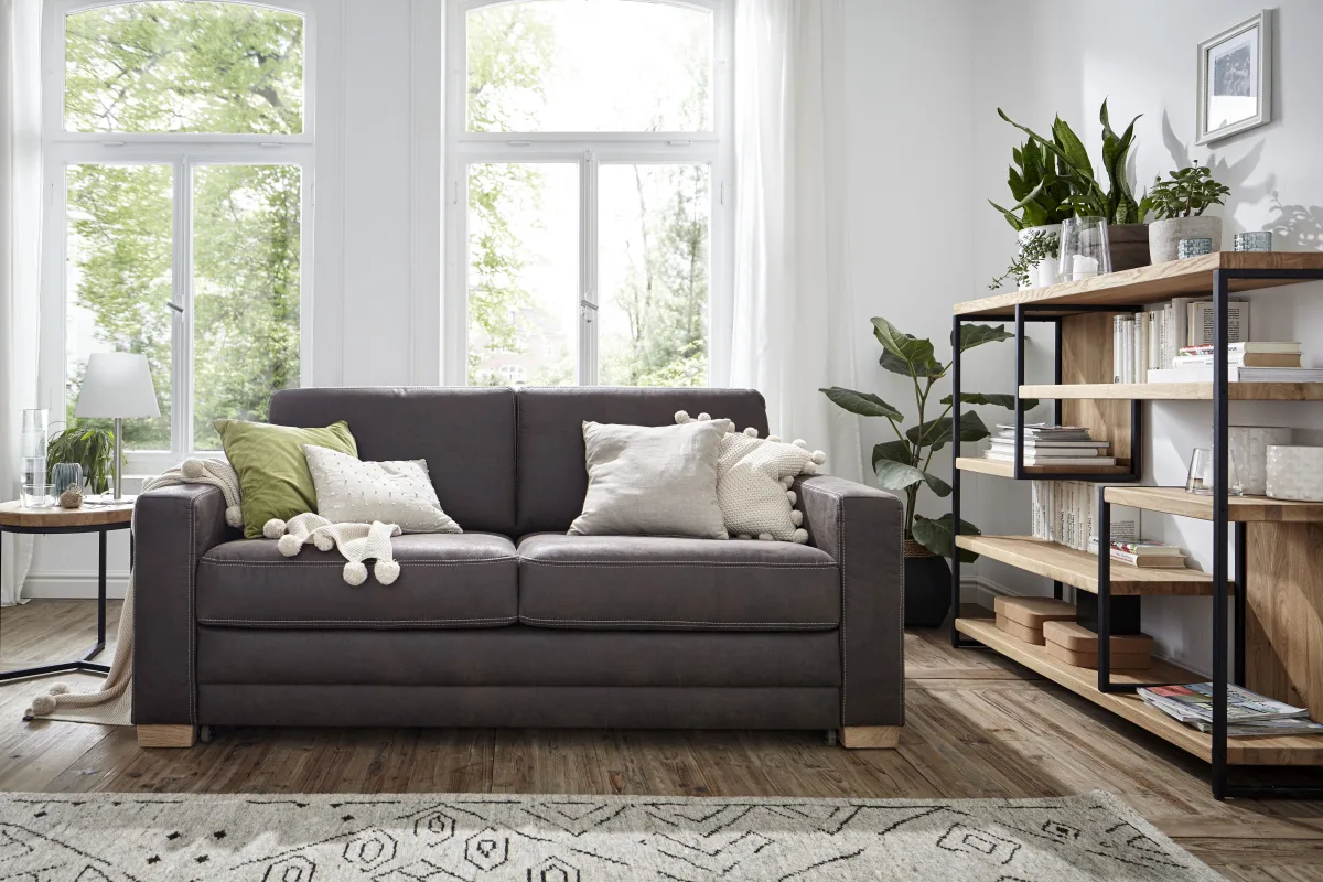 Sofa Lakeville 1 - 2-Sitzer inkl. Schlaffunktion, Stoff, Braun – Bild 5