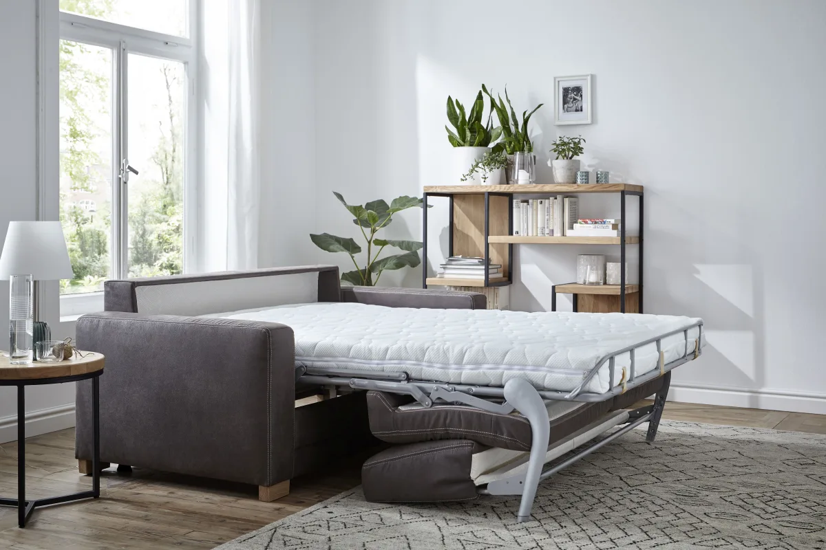 Sofa Lakeville 1 - 2-Sitzer inkl. Schlaffunktion, Stoff, Braun – Bild 4