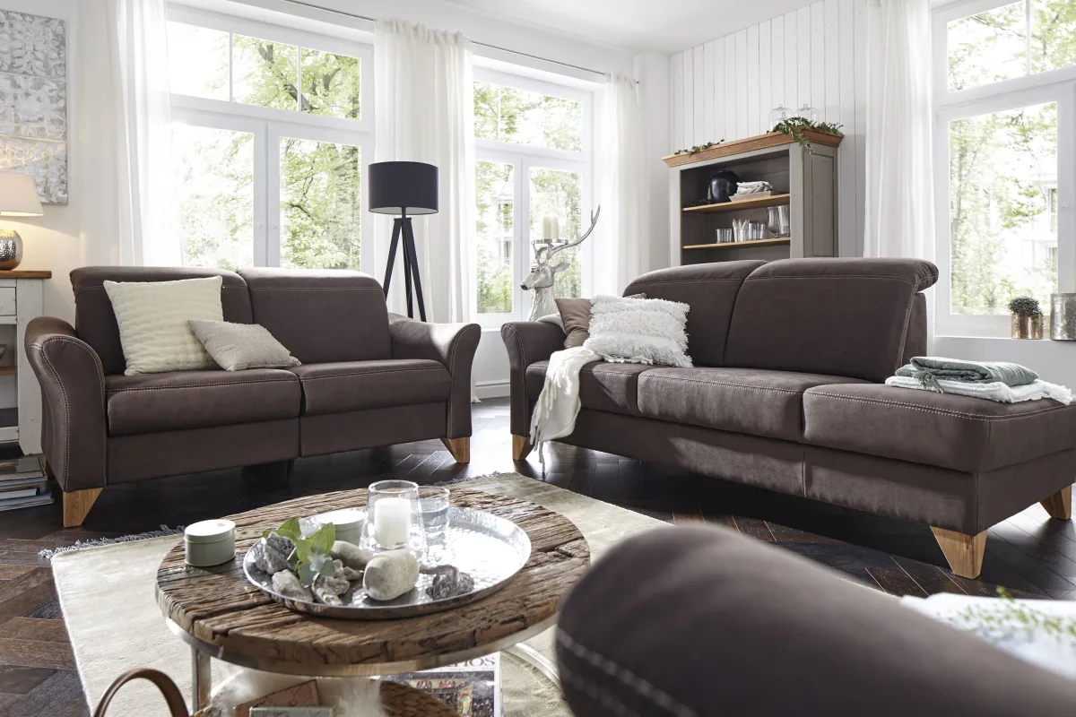 Sofa Canterbury - Recamiere links, Stoff, Dunkelbraun – Bild 4