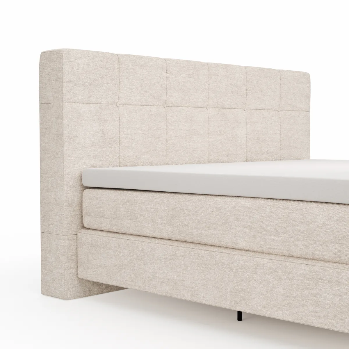 Boxspringbett Alpin - Liegefläche ca. 180x200 cm, Stoff, Graubeige – Bild 3