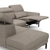Ecksofa Hudson - Ecke links mit 2,5-Sitzer, inkl. Kopfteil/Armlehne verstellbar und Sitzvorzug/Relaxfunktion (motorisch), Stoff, Khaki – Bild 4