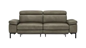 Alternative view of Sofa Hudson - 3-Sitzer, inkl. Relaxfunktion (motorisch) und Kopfteil/Armlehnen verstellbar, Leder, Braungrün