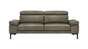 Alternative view of Sofa Hudson - 3-Sitzer, inkl. Kopfteil verstellbar, Leder, Braungrün