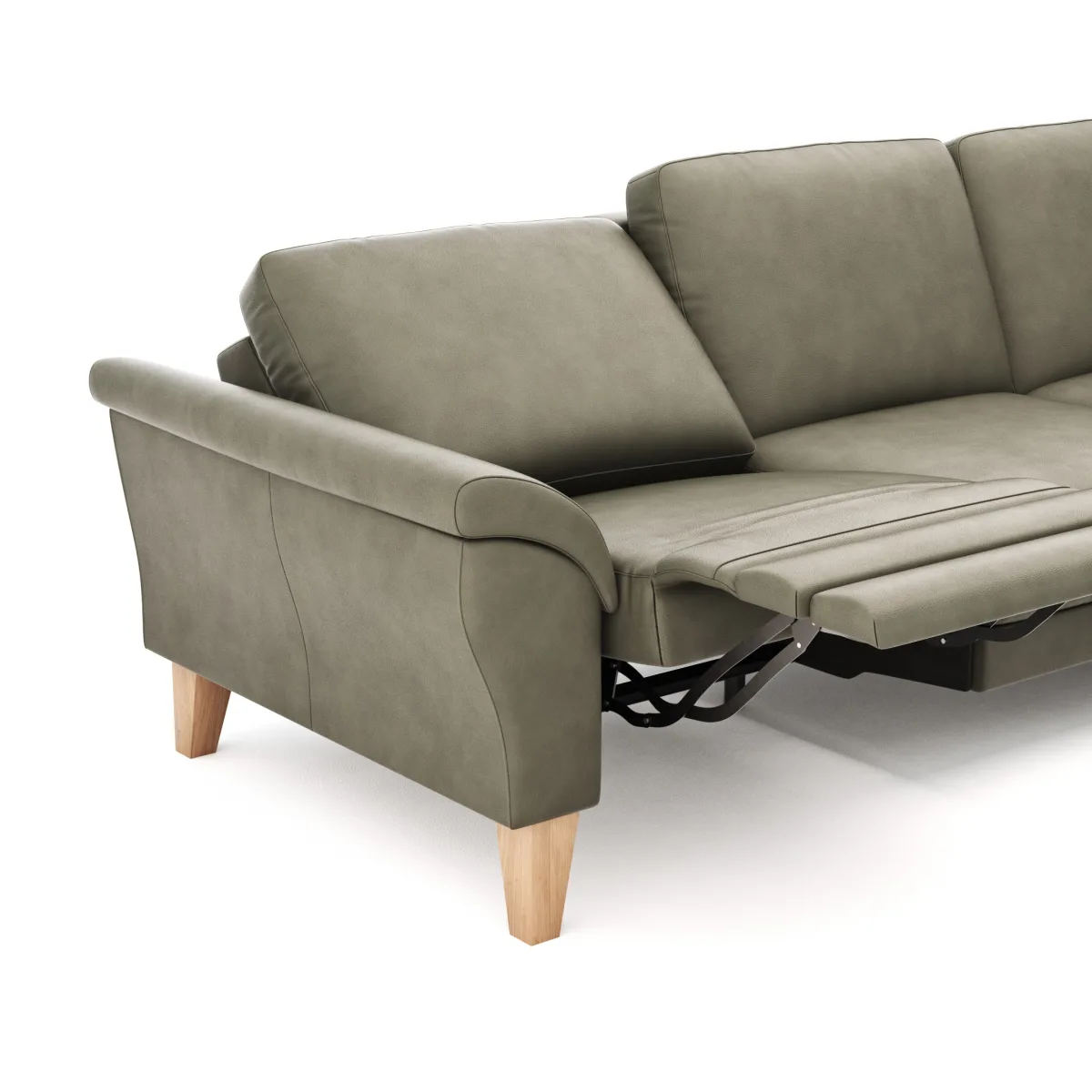 Ecksofa Rockport A - 2,5-Sitzer mit Ecke rechts inkl. Relaxfunktion (motorisch), Leder, Dunkelgrau – Bild 3
