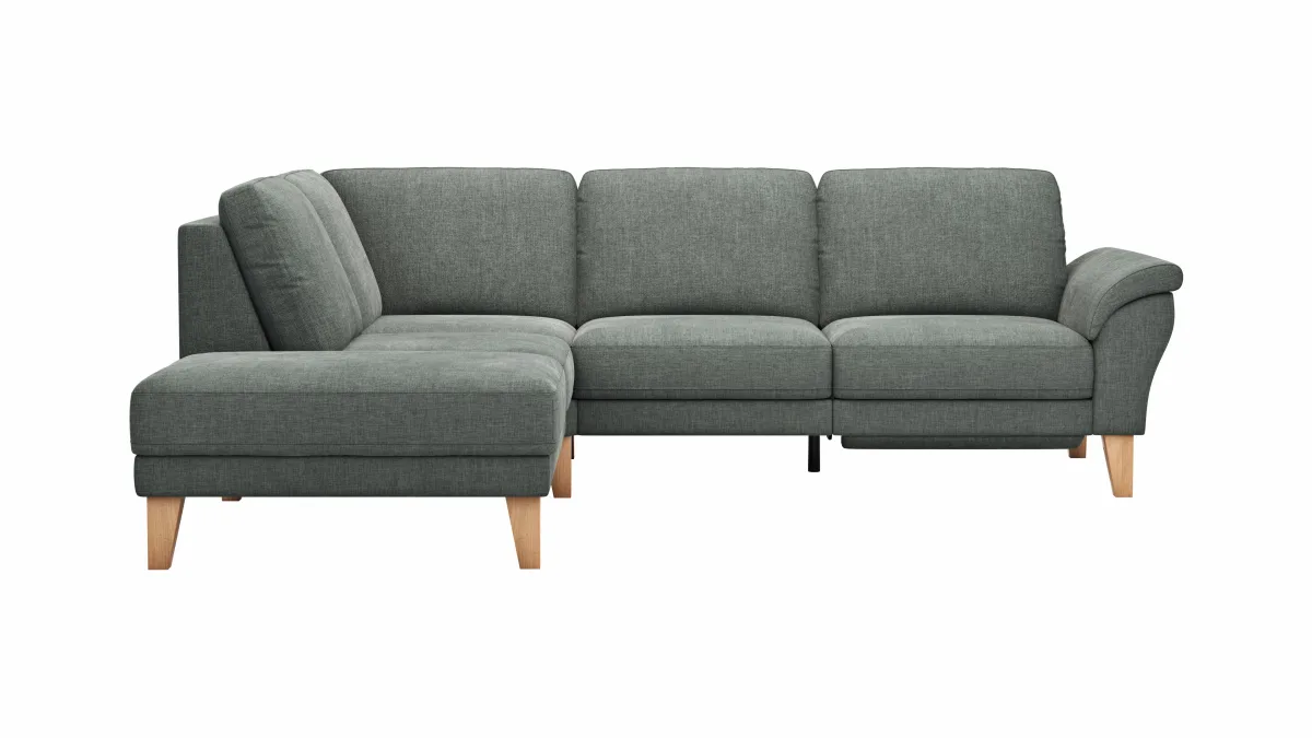 Ecksofa Rockport A - Ecke links mit 2,5-Sitzer inkl. Relaxfunktion (motorisch), Stoff, Grau – Bild 2