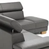 Ecksofa Philadelphia - 2,5-Sitzer, Ecke rechts, Kopfteil verstellbar (manuell), Sitzvorzug (motorisch), Leder, Anthrazit – Bild 4