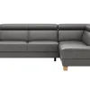Ecksofa Philadelphia - 2,5-Sitzer, Ecke rechts, Kopfteil verstellbar (manuell), Sitzvorzug (motorisch), Leder, Anthrazit – Bild 2