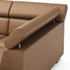 Ecksofa Philadelphia - 2,5-Sitzer, Ecke rechts, Kopfteil verstellbar (manuell), Sitzvorzug (motorisch),  Stoff, Braun – Bild 3