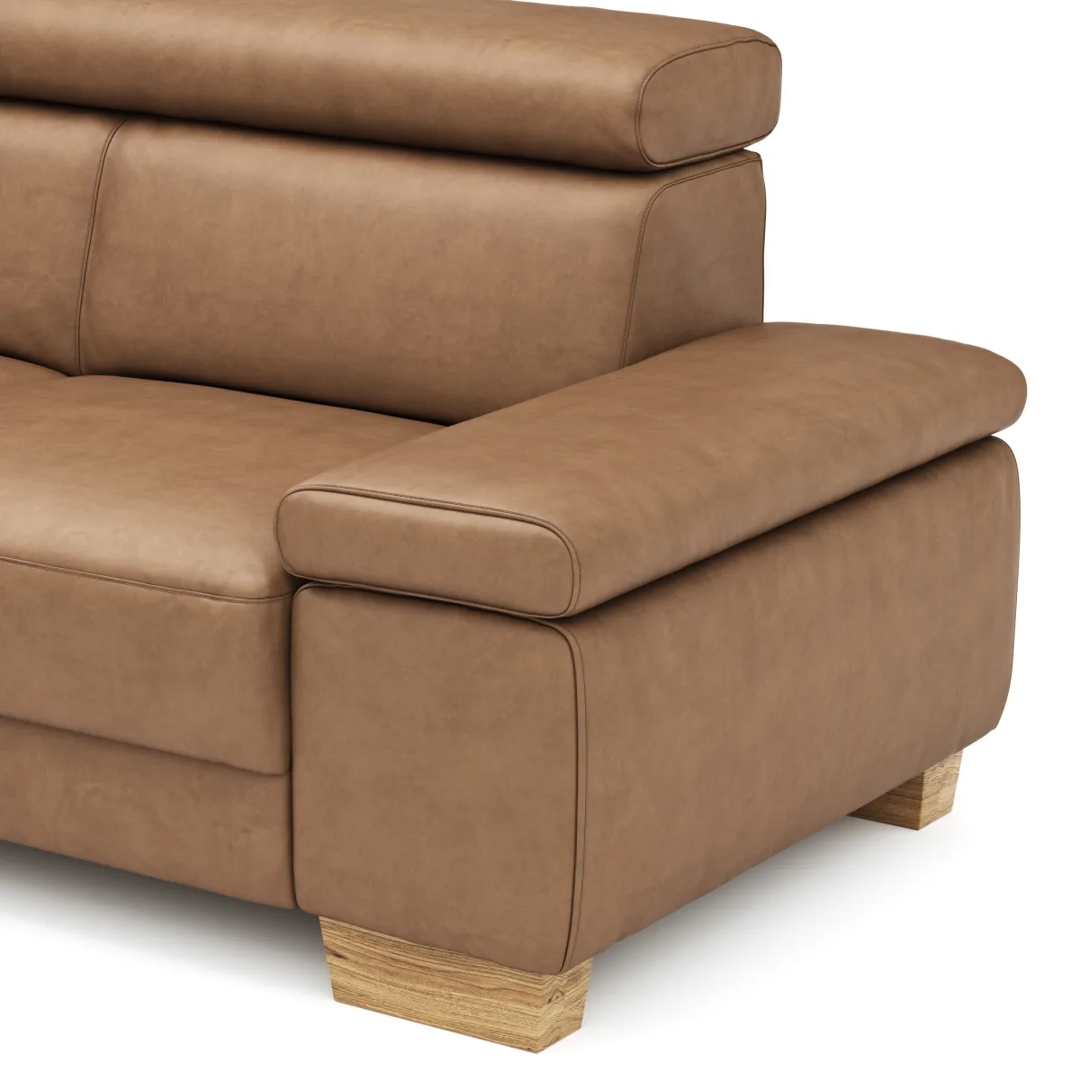 Ecksofa Philadelphia - Ecke links, 2,5-Sitzer, Kopfteil verstellbar (manuell), Stoff, Braun – Bild 3