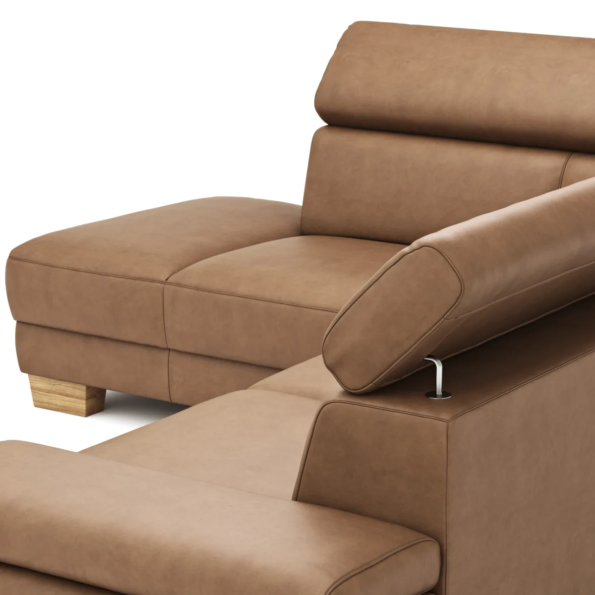 Ecksofa Philadelphia - Ecke links, 2,5-Sitzer, Kopfteil verstellbar (manuell), Stoff, Braun – Bild 4