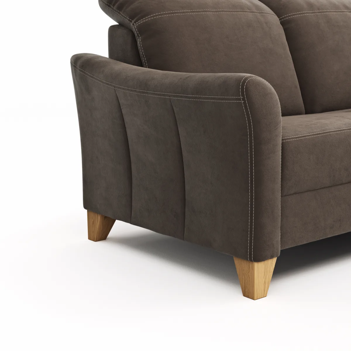Sofa Canterbury - 2,5-Sitzer inkl. Relaxfunktion/Kopfteil verstellbar (motorisch), Stoff, Dunkelbraun – Bild 2