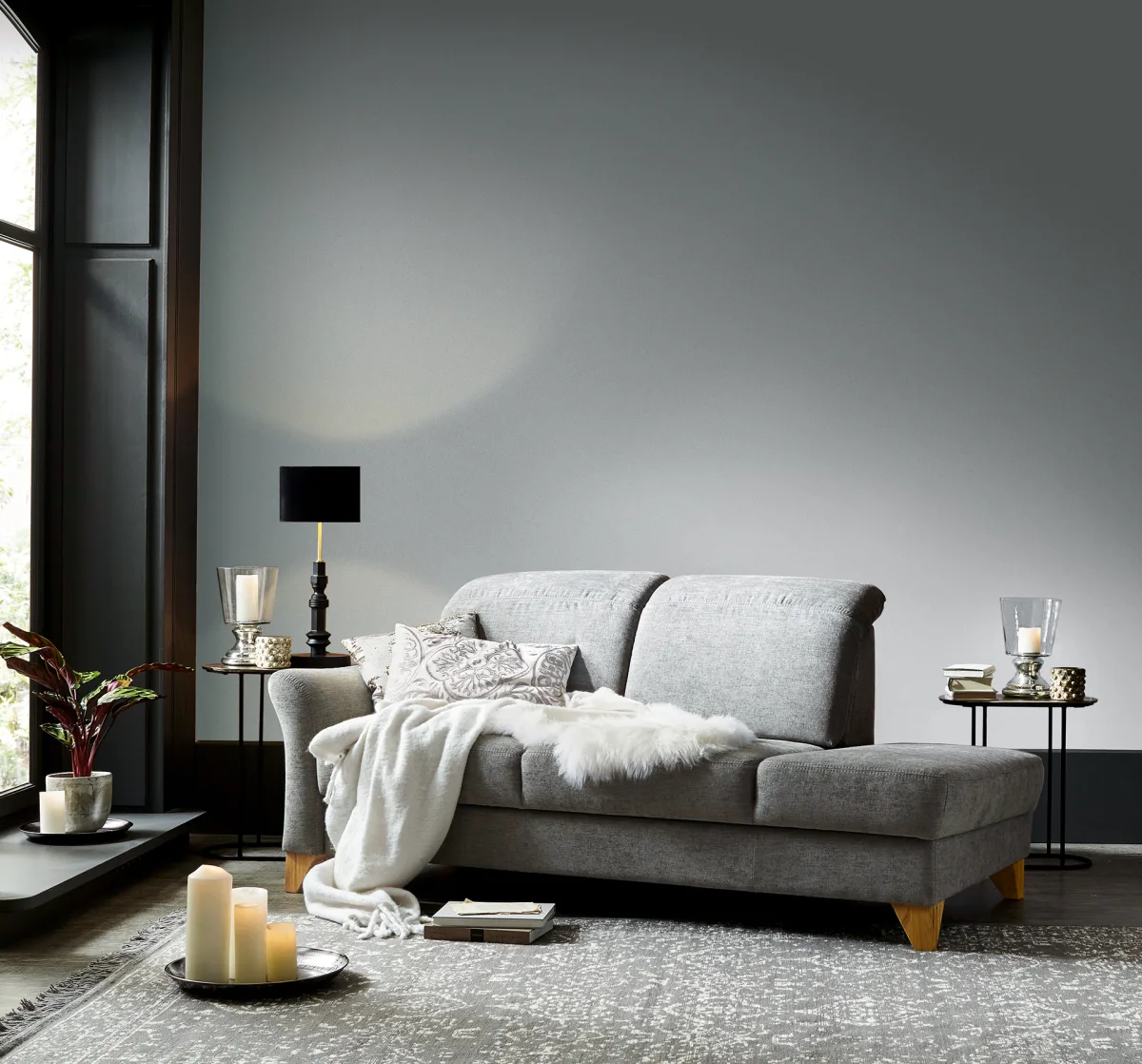 Sofa Canterbury - Recamiere links, Stoff, Silbergrau – Bild 4
