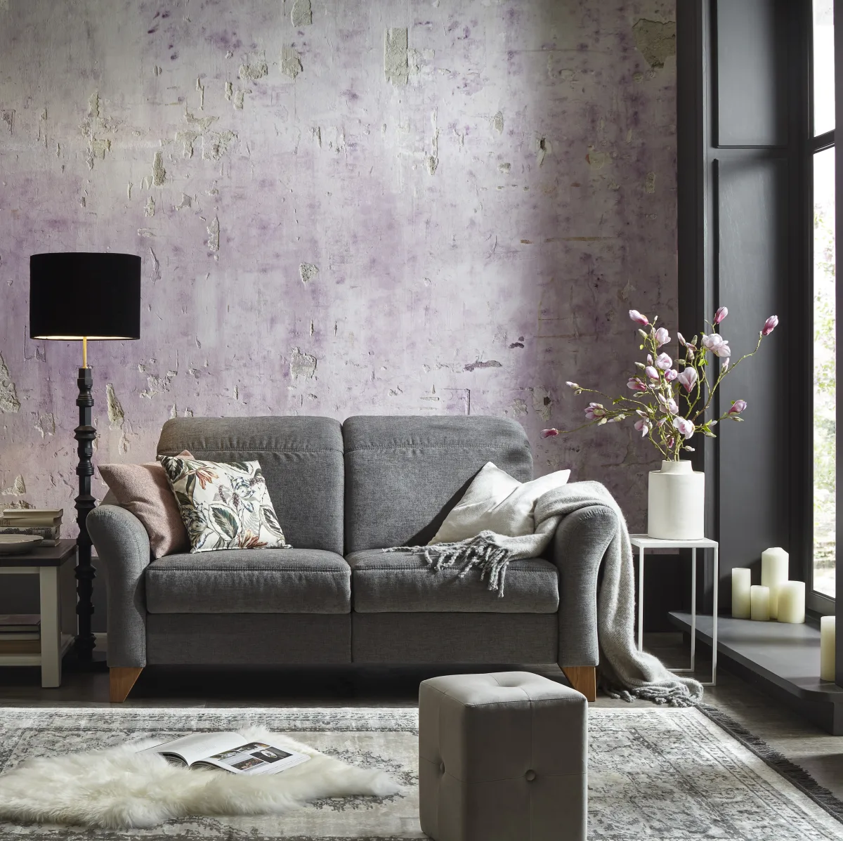 Sofa Canterbury - 2,5-Sitzer inkl. Relaxfunktion/Kopfteil verstellbar (motorisch), Stoff, Silbergrau – Bild 4