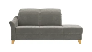 Sofa Canterbury - Recamiere links, inkl. Sitzvorzug (motorisch), Stoff, Silbergrau