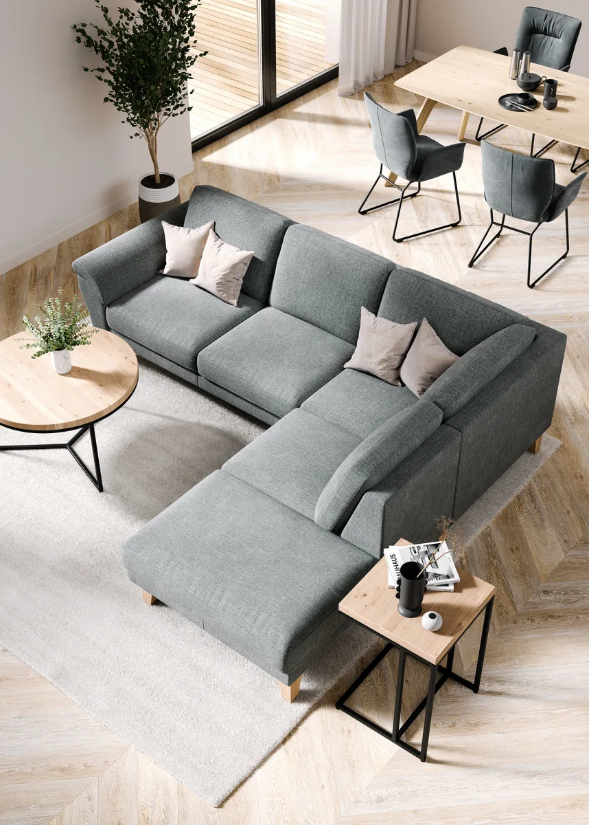 Ecksofa Rockport A - 2,5-Sitzer mit Ecke rechts, Stoff, Grau – Bild 5
